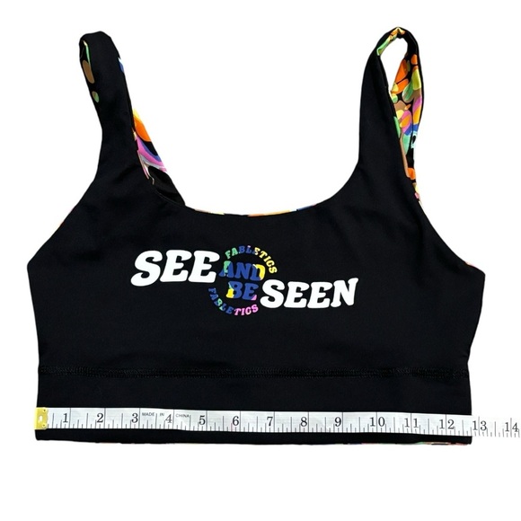 Fabletics Harlyn Midi Medium Impact Sports Bra Reversible Kaleidoscope Sz S - Picture 8 of 11